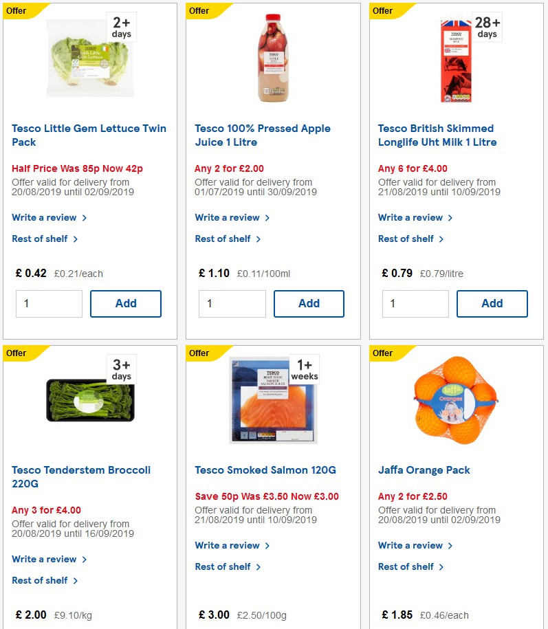 TESCO Offers from 28 August