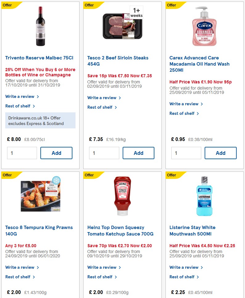 TESCO Offers from 23 October