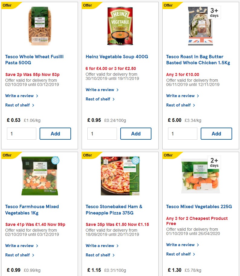 TESCO Offers from 13 November