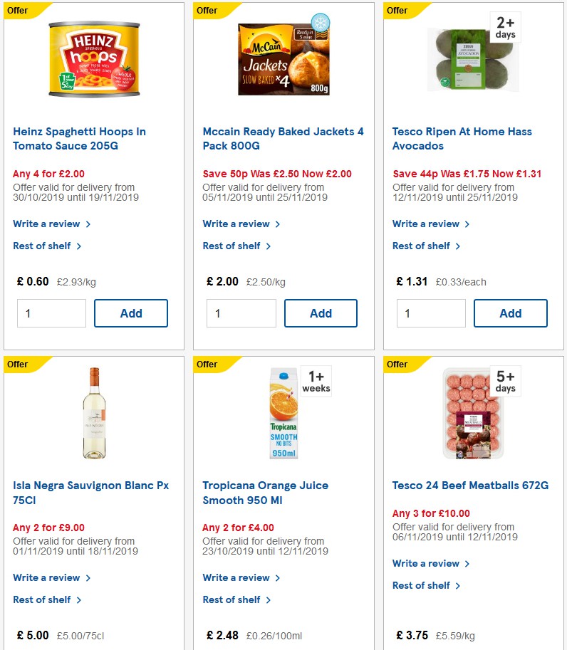 TESCO Offers from 13 November