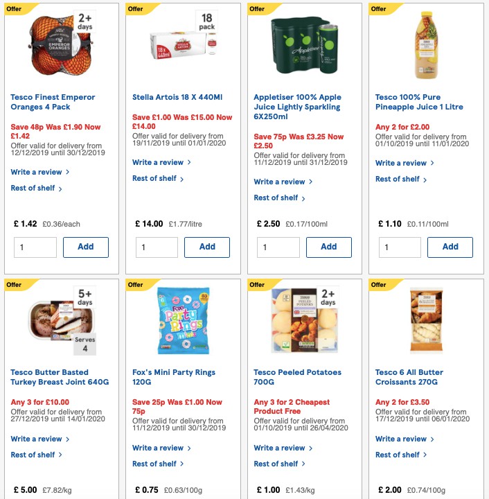 TESCO Offers from 27 December