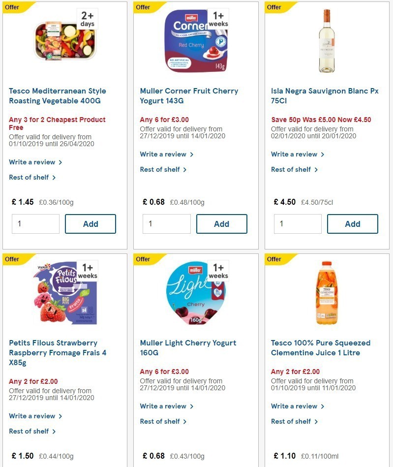 TESCO Offers from 8 January