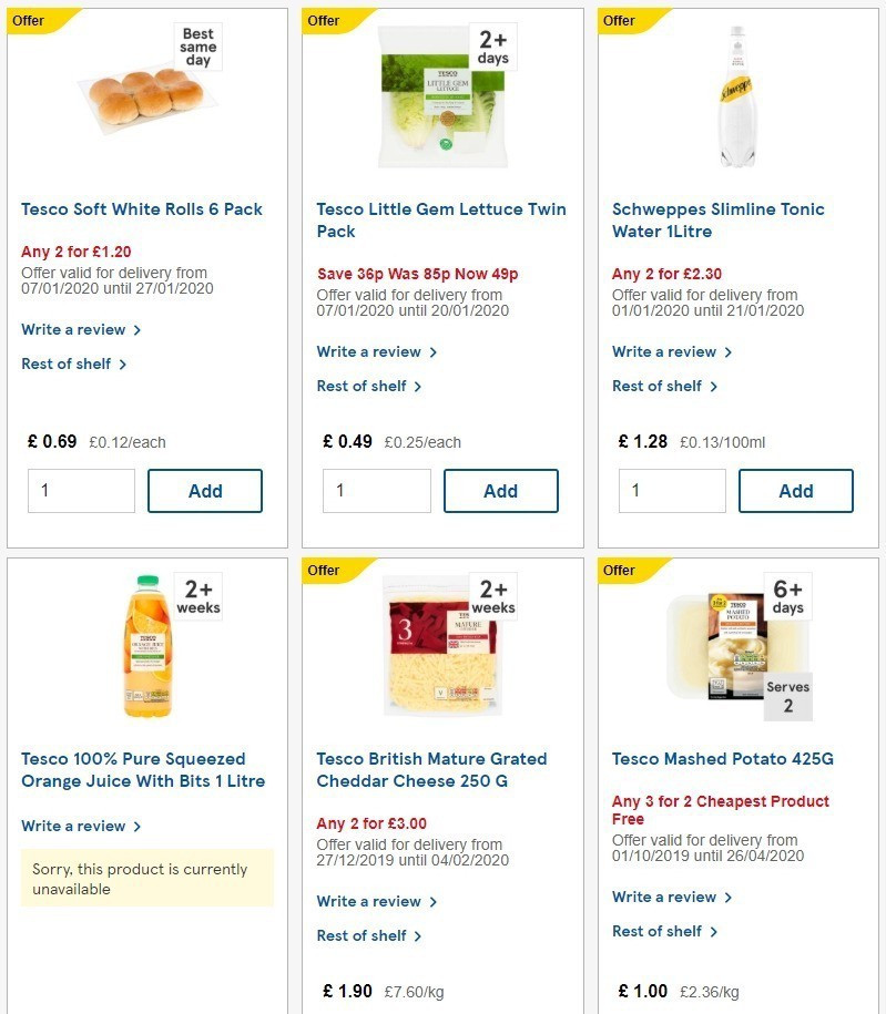 TESCO Offers from 8 January