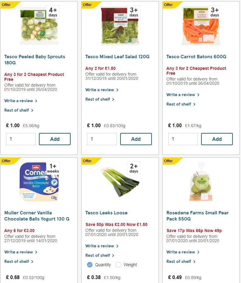 TESCO Offers from 8 January