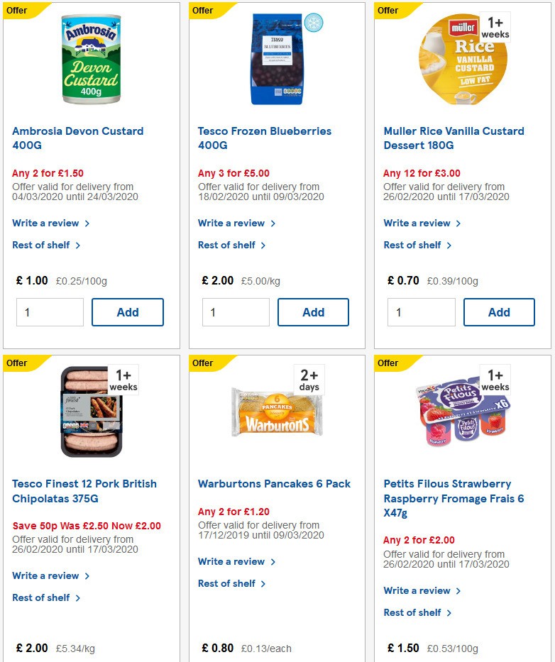 TESCO Offers from 4 March