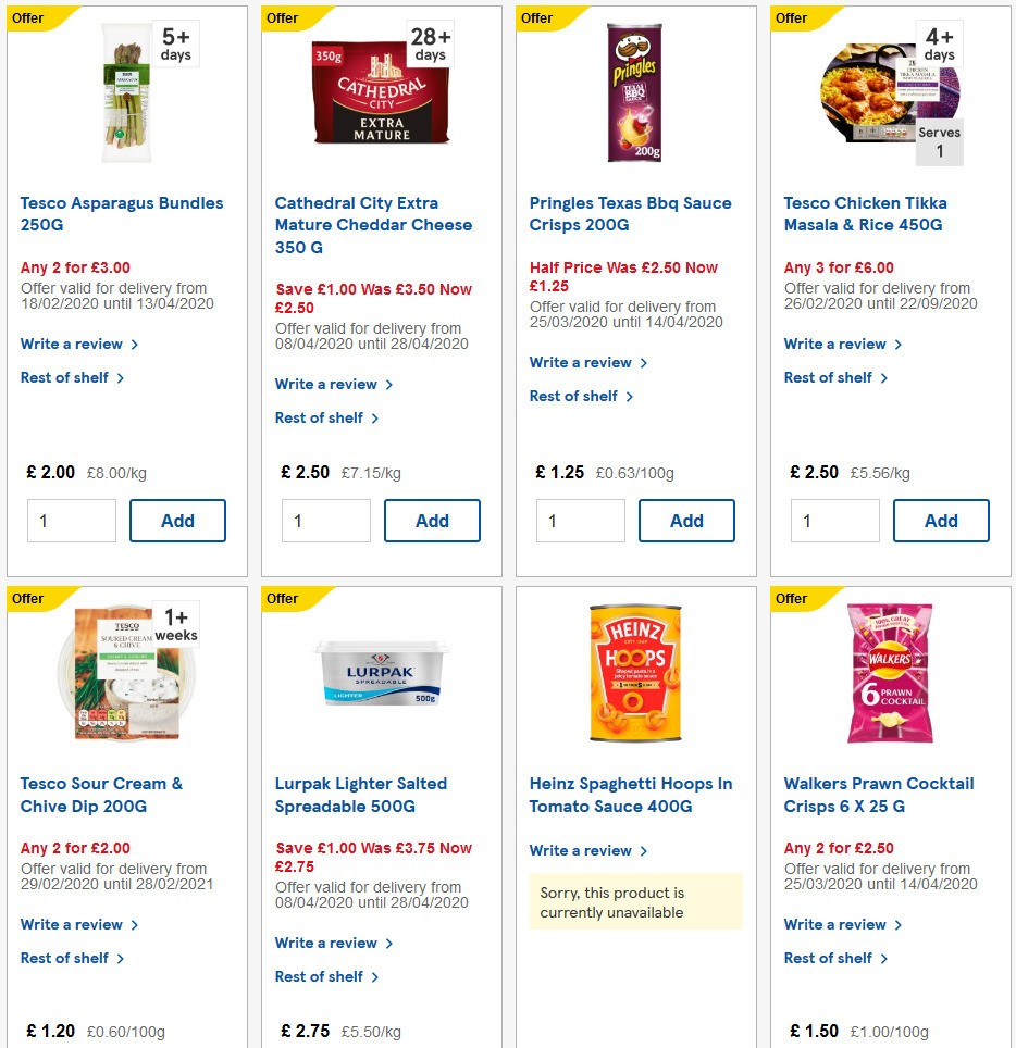 TESCO Offers from 8 April