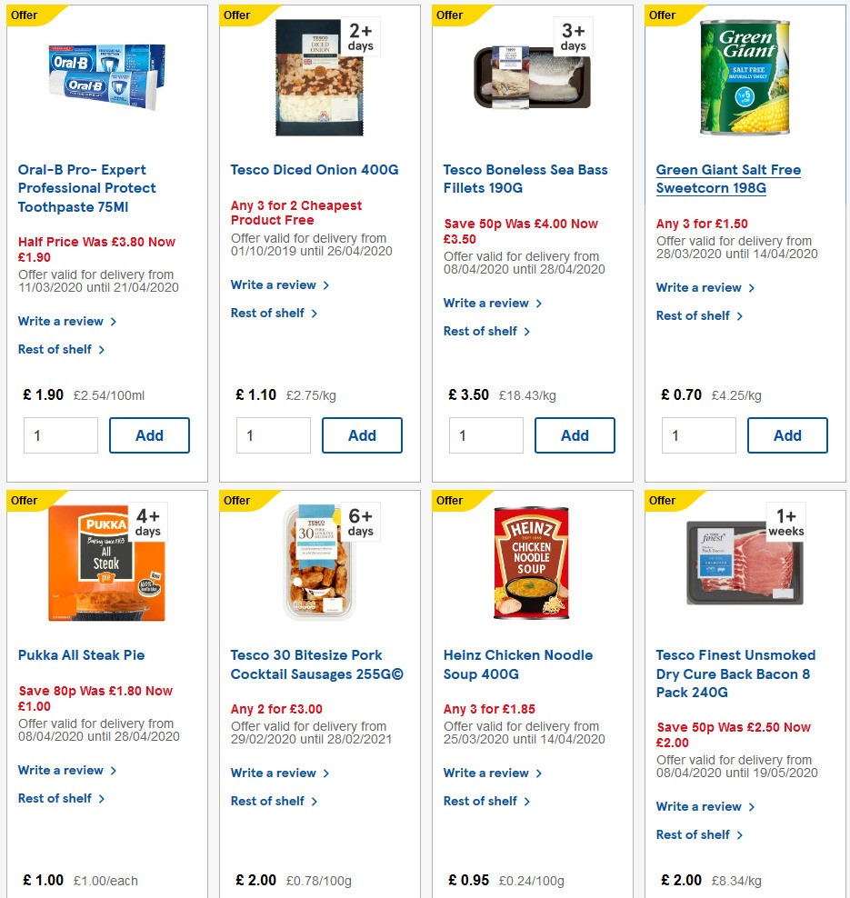 TESCO Offers from 8 April