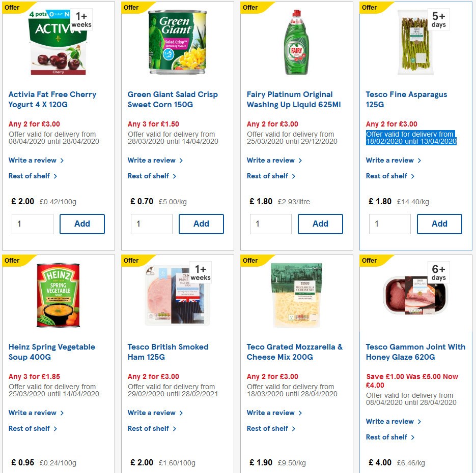 TESCO Offers from 8 April