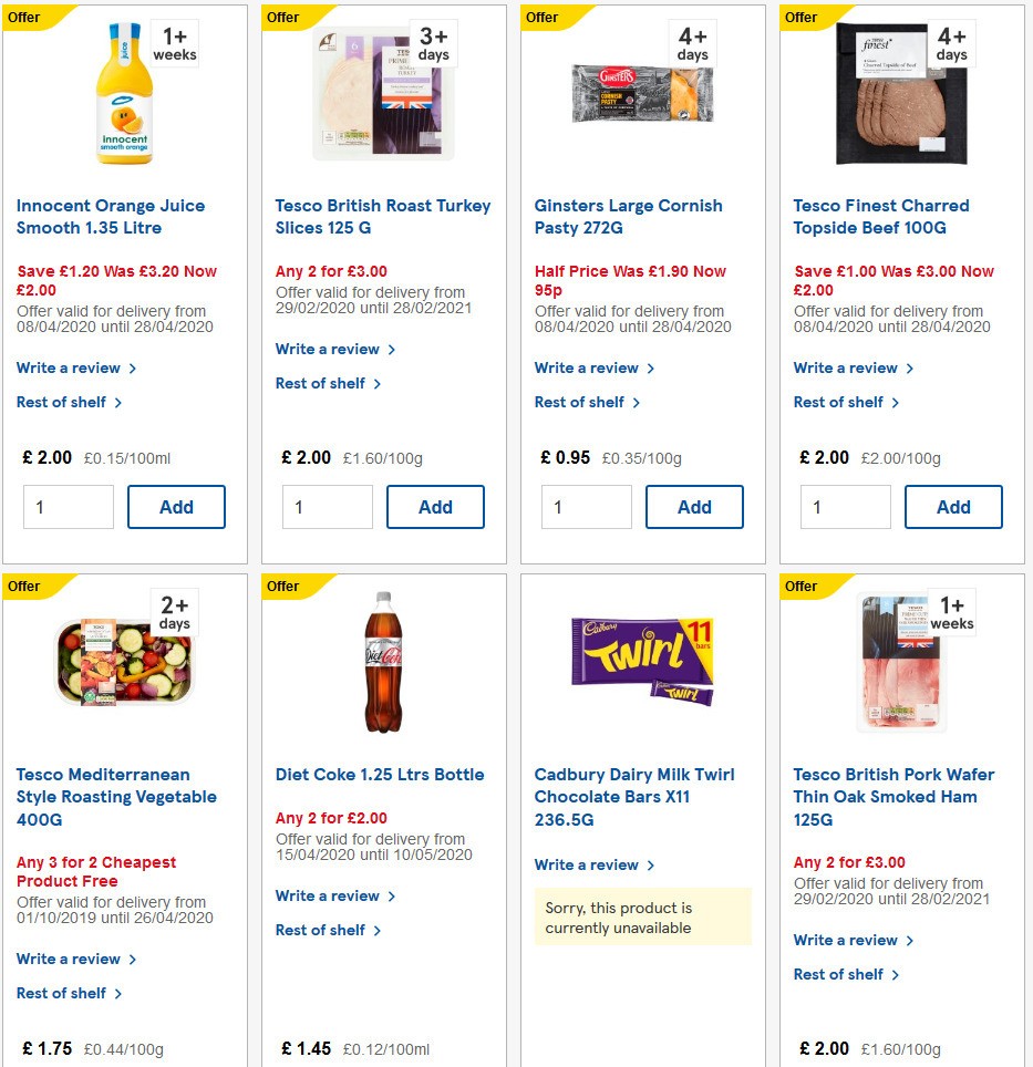 TESCO Offers from 22 April