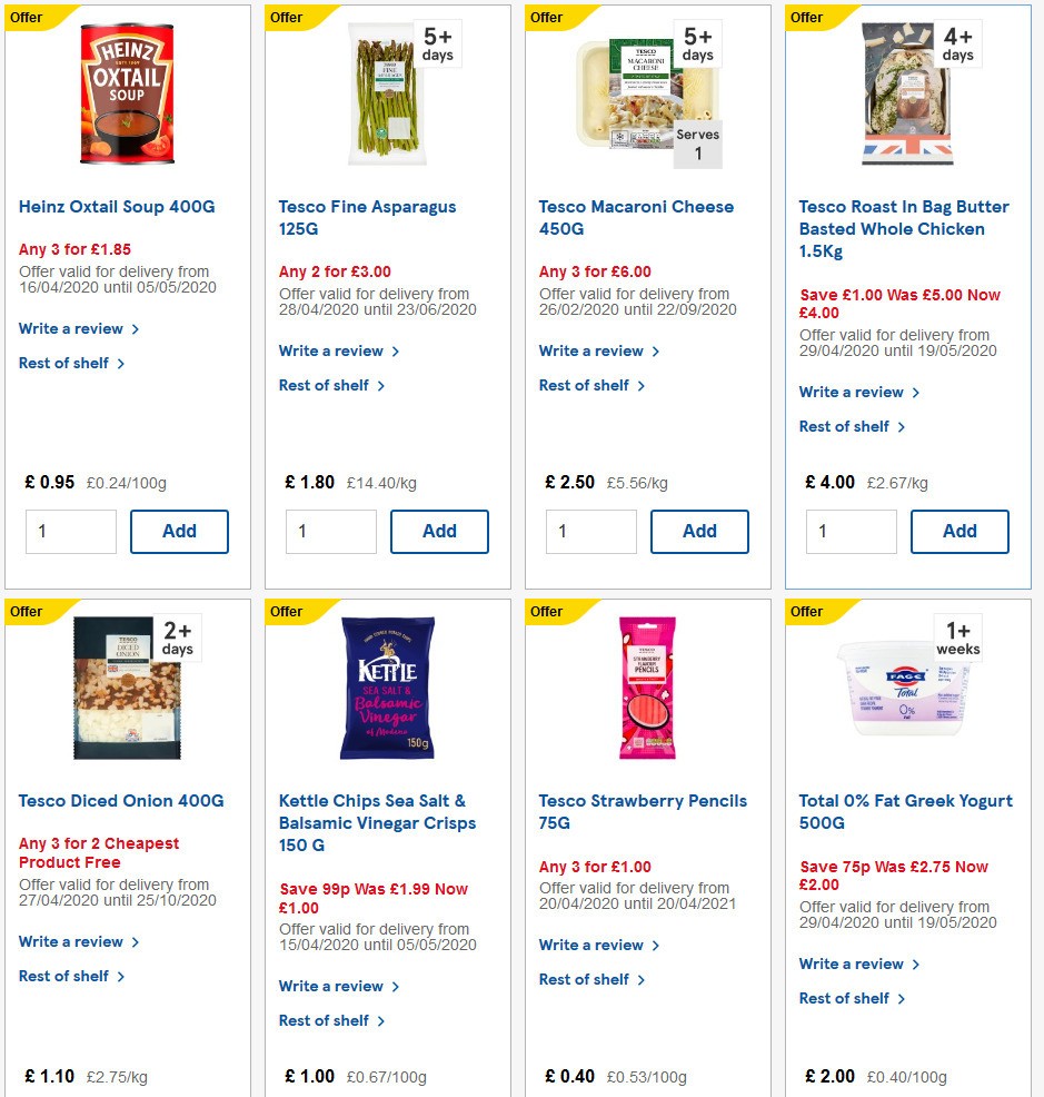 TESCO Offers from 29 April