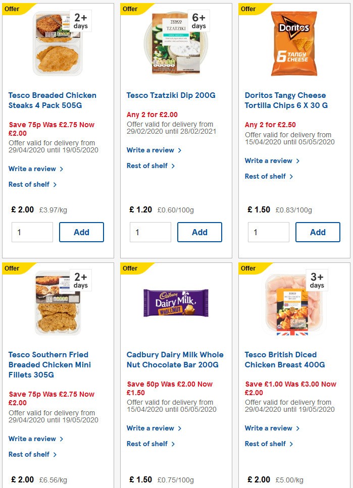 TESCO Offers from 29 April