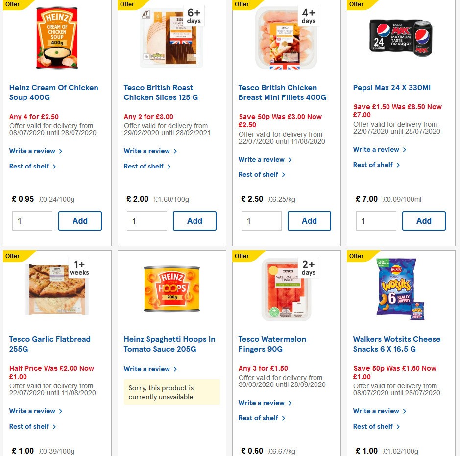 TESCO Offers from 22 July