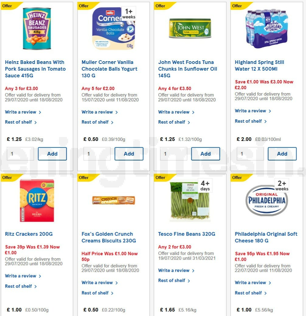 TESCO Offers from 29 July