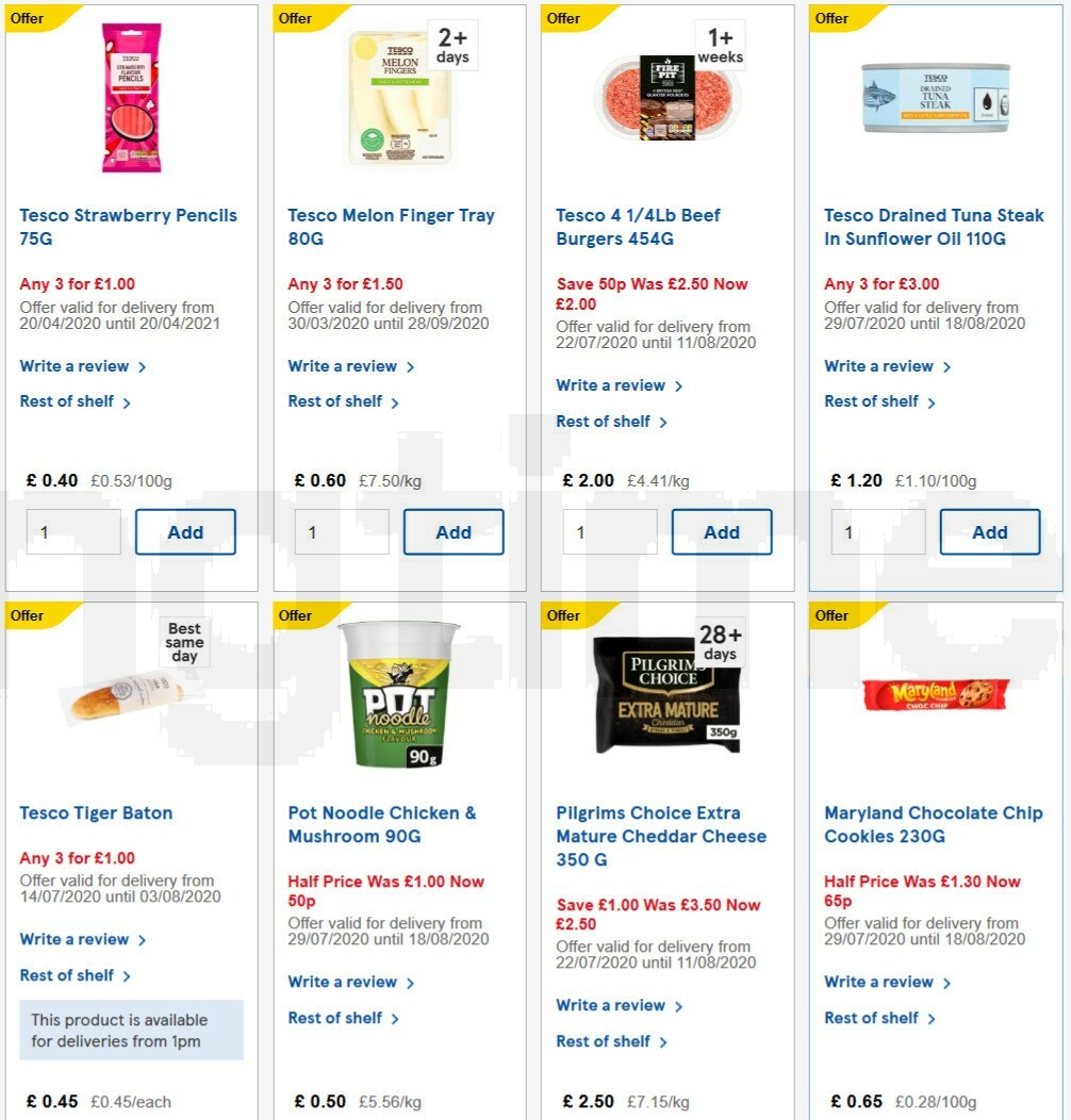 TESCO Offers from 29 July