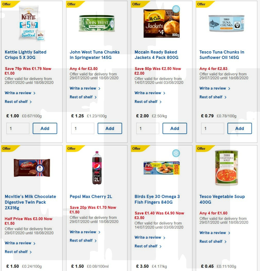 TESCO Offers from 29 July