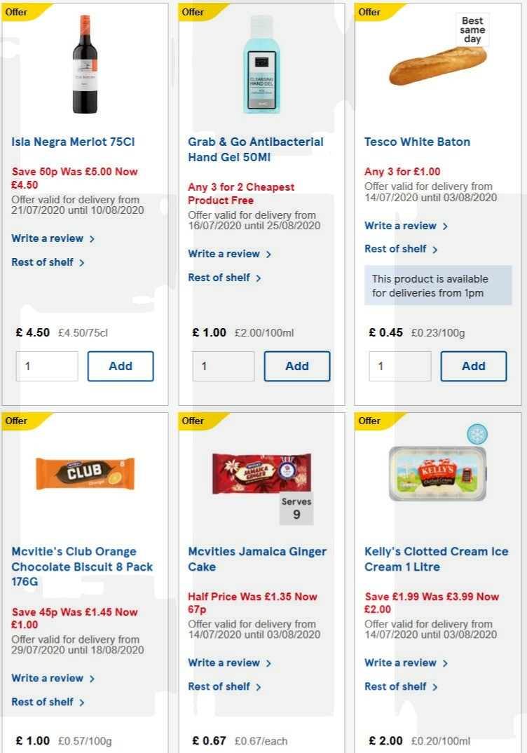 TESCO Offers from 29 July