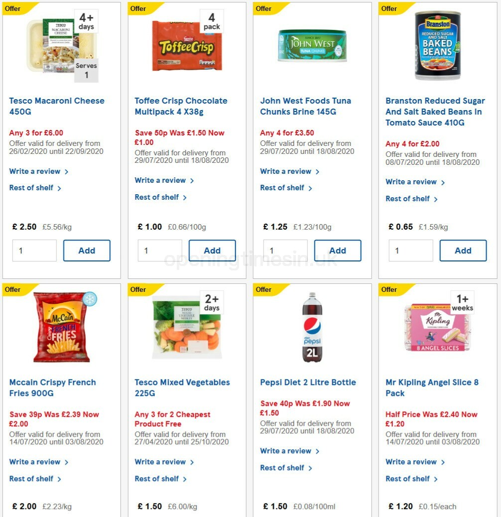 TESCO Offers from 29 July