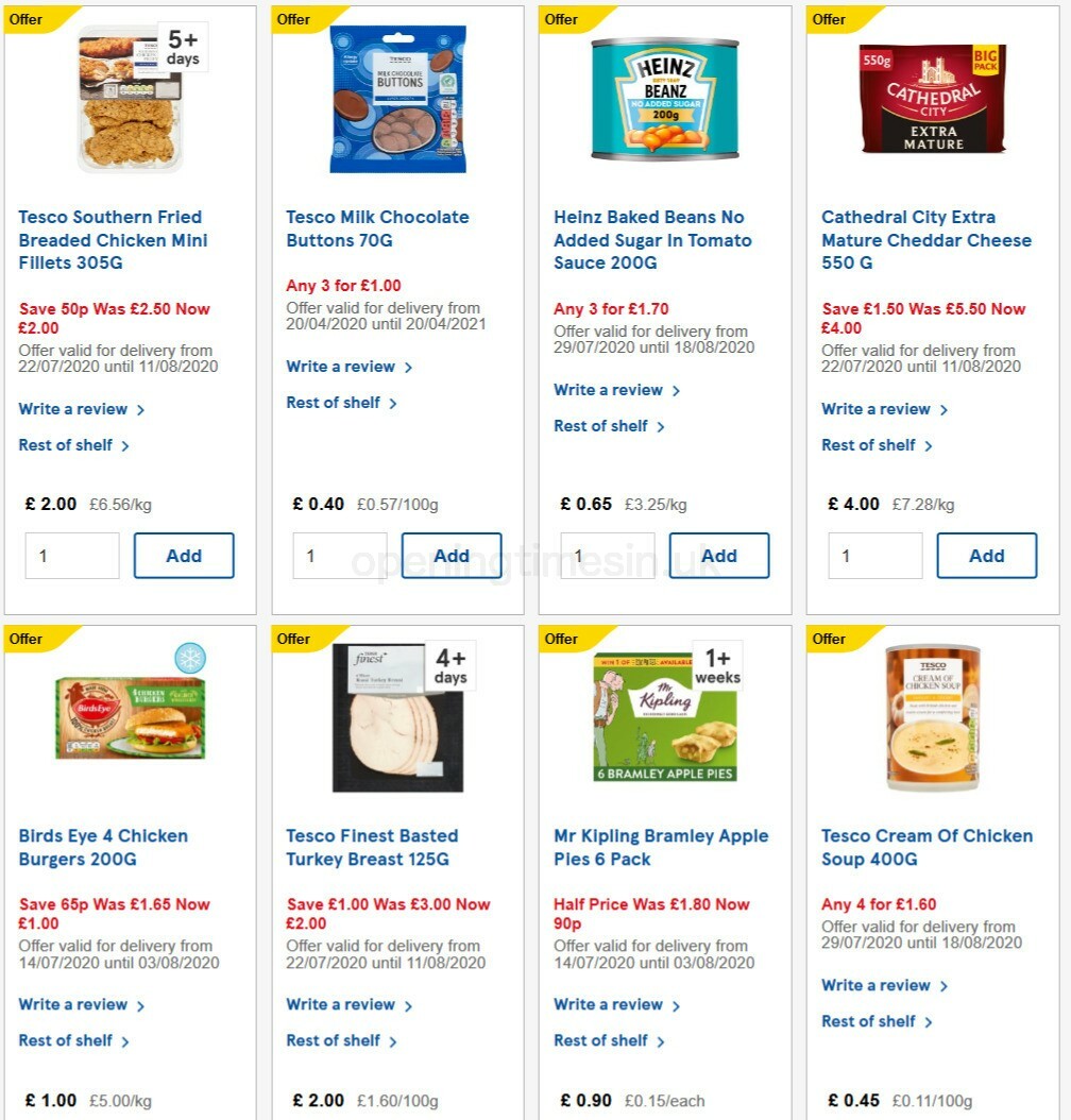 TESCO Offers from 29 July