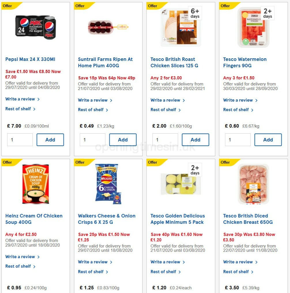 TESCO Offers from 29 July