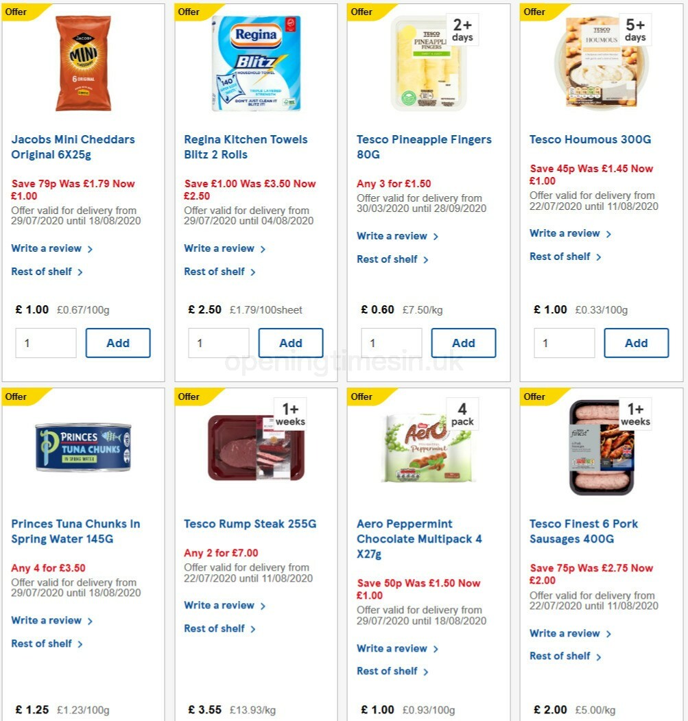 TESCO Offers from 29 July