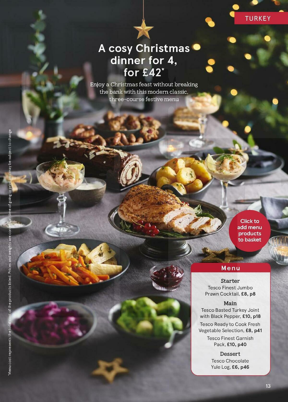 TESCO Festive Food To Order Offers from 19 October