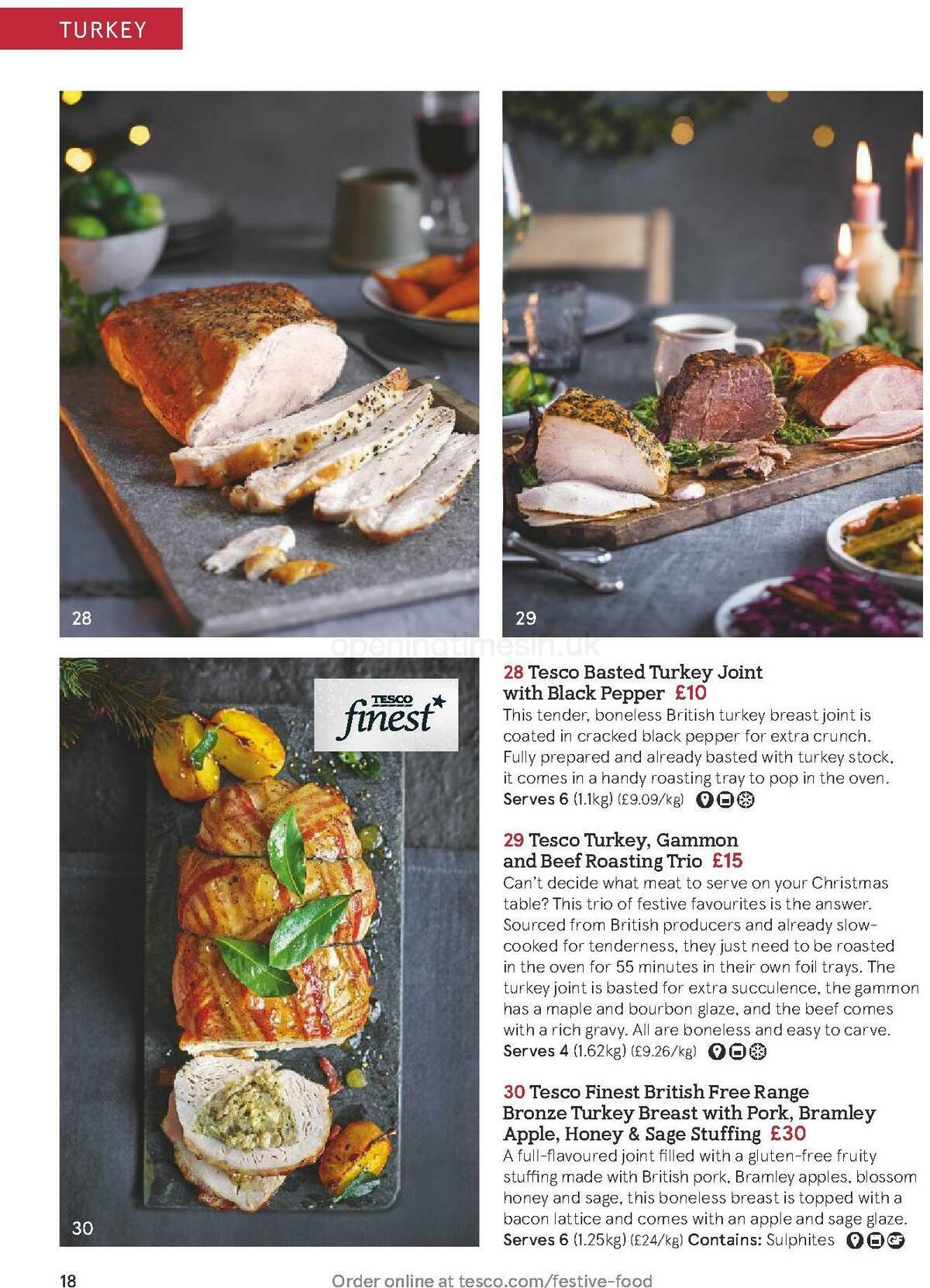 TESCO Festive Food To Order Offers from 19 October