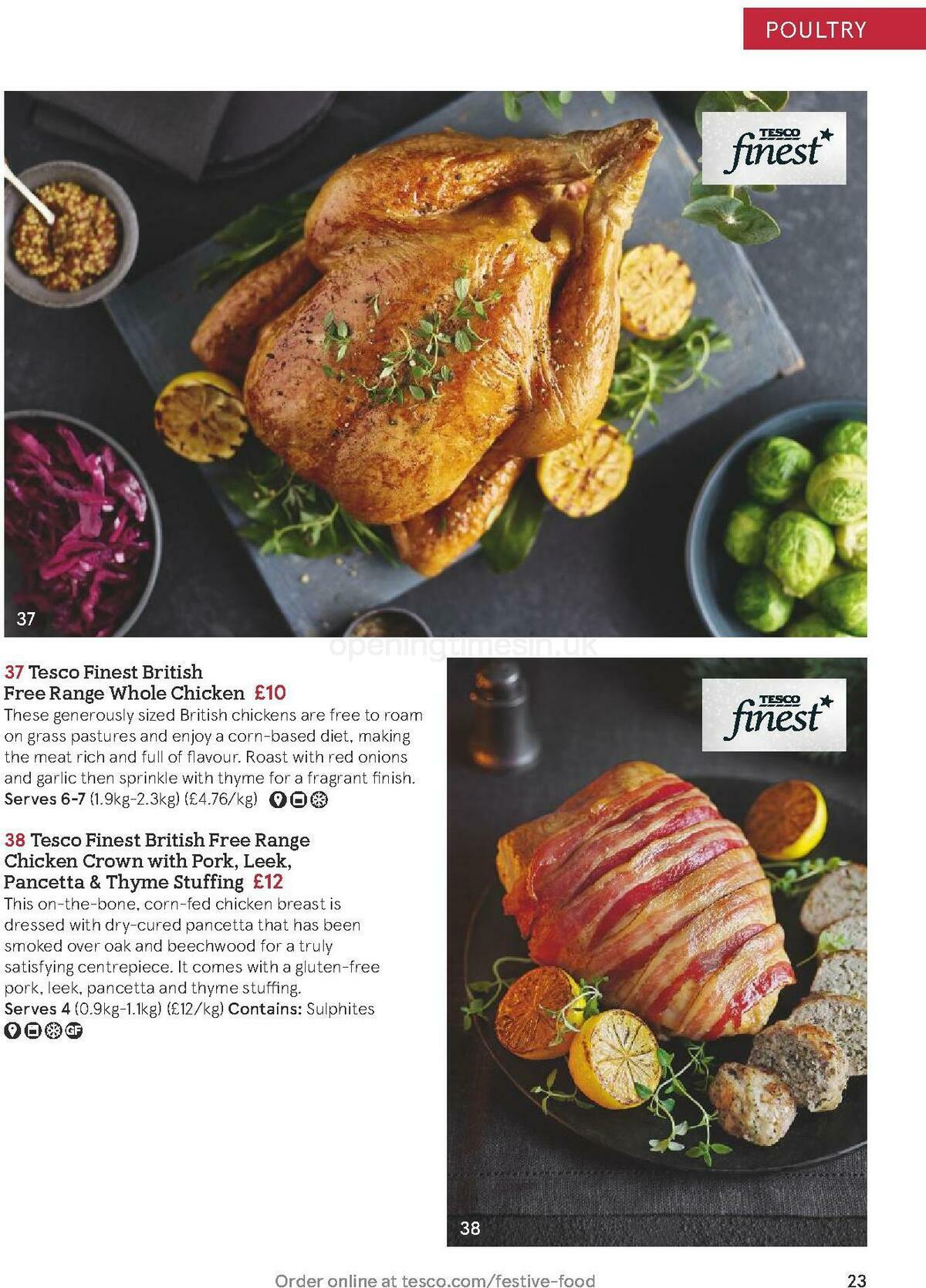 TESCO Festive Food To Order Offers from 19 October