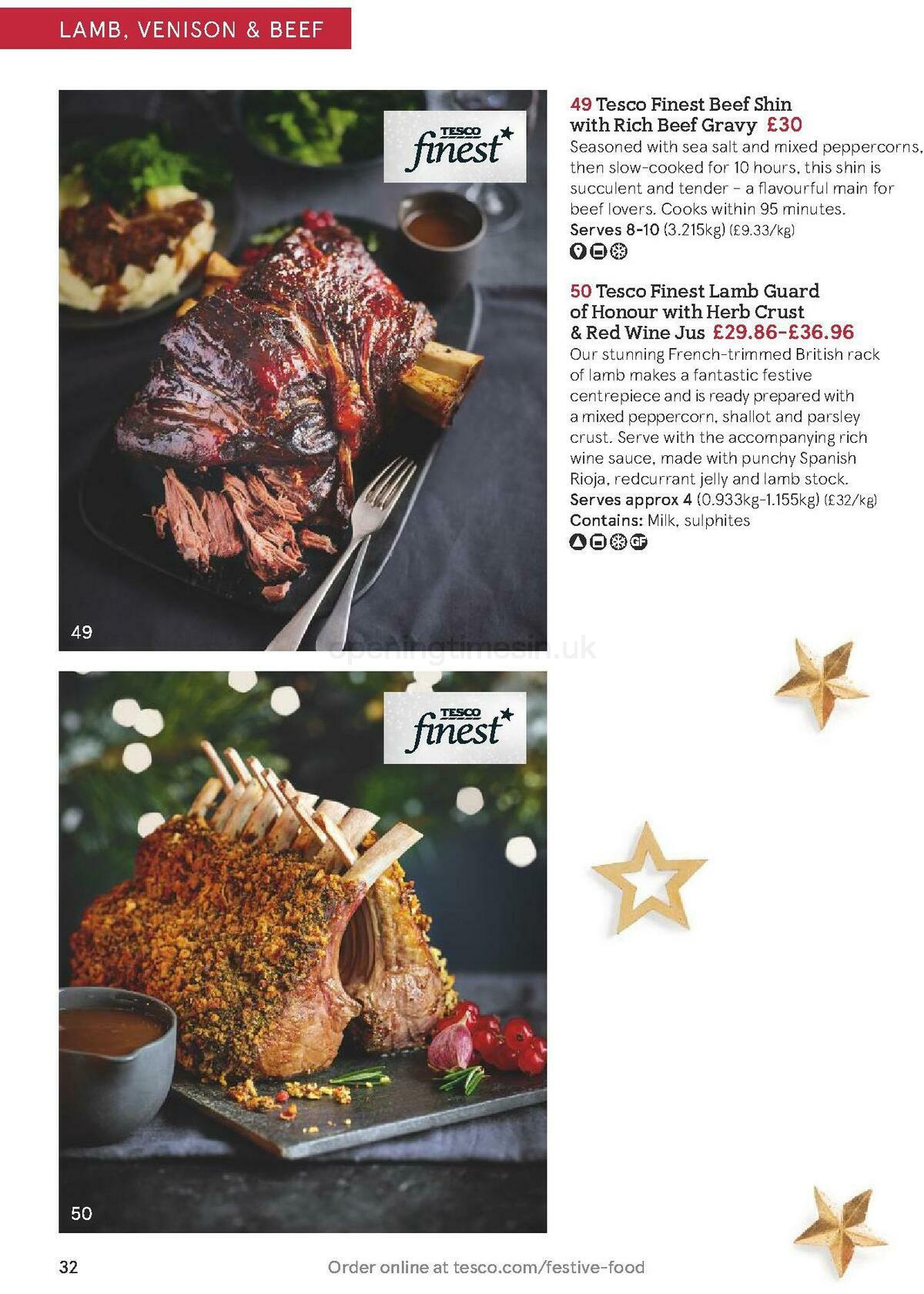 TESCO Festive Food To Order Offers from 19 October