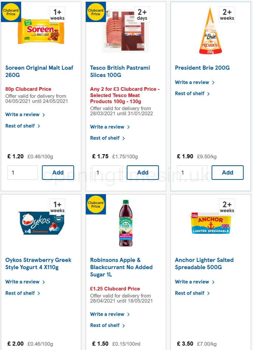 TESCO Offers from 12 May