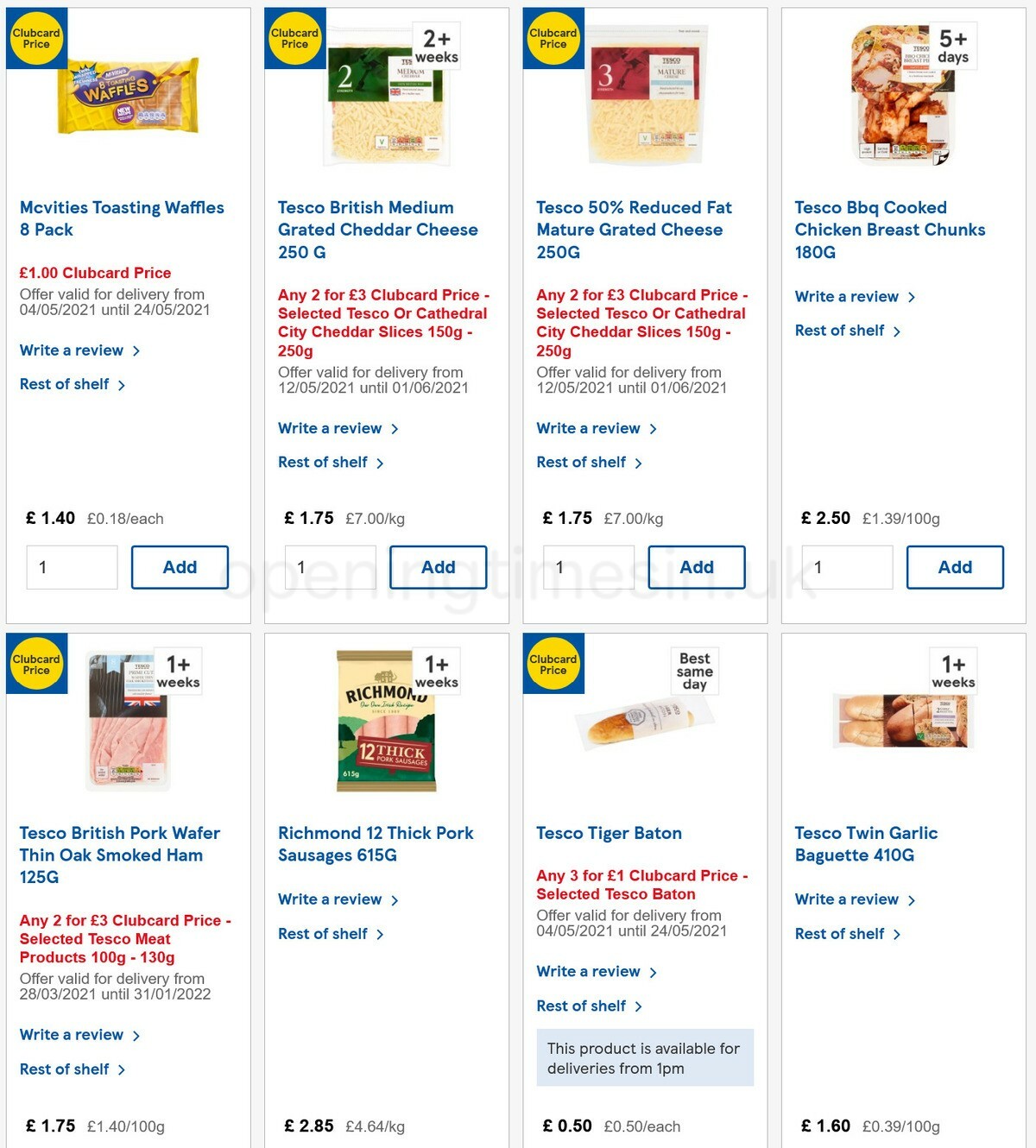 TESCO Offers from 12 May