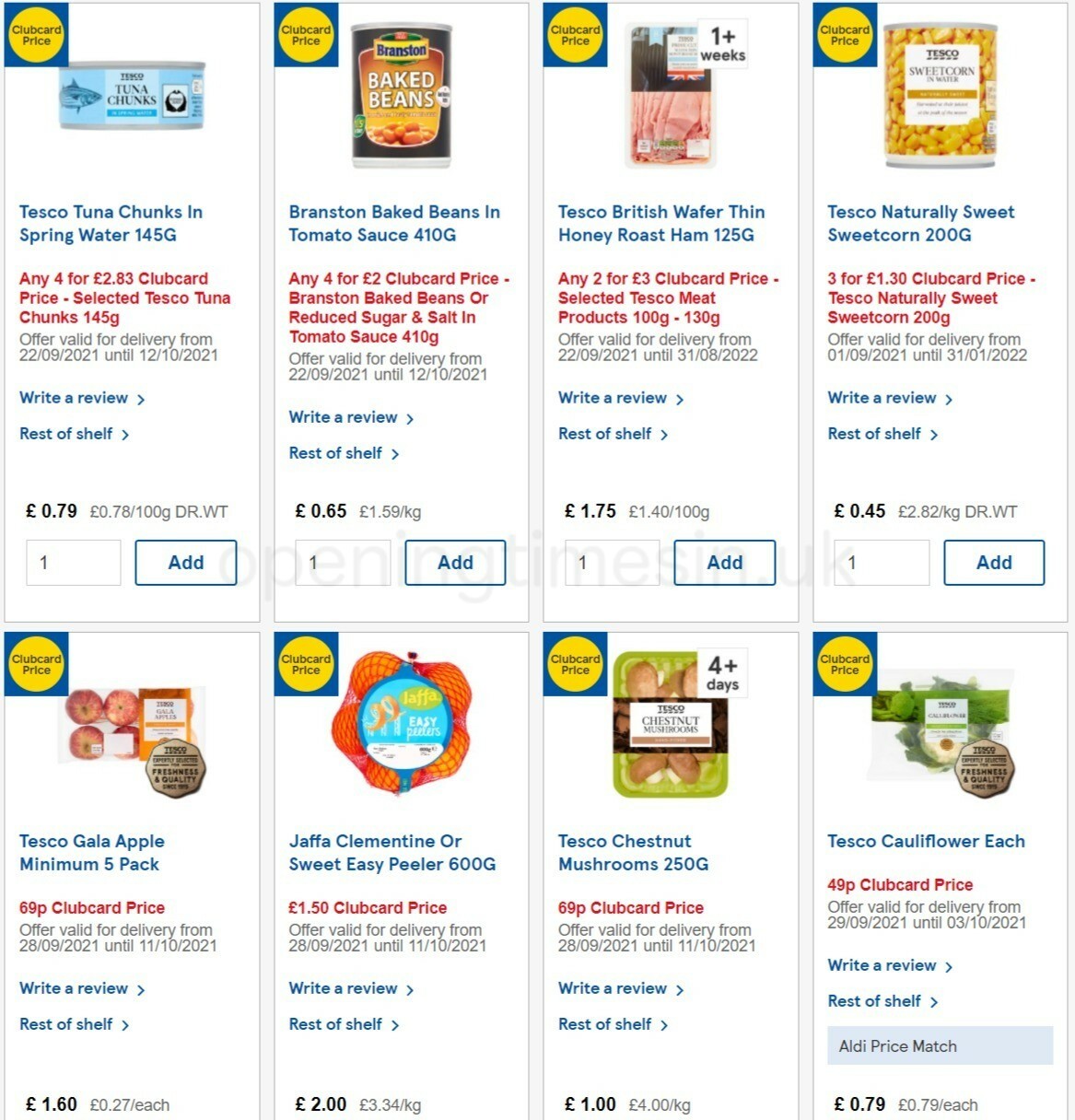 TESCO Offers from 29 September