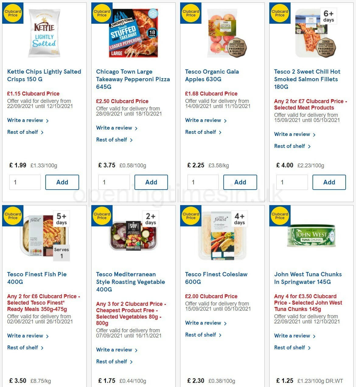 TESCO Offers from 29 September