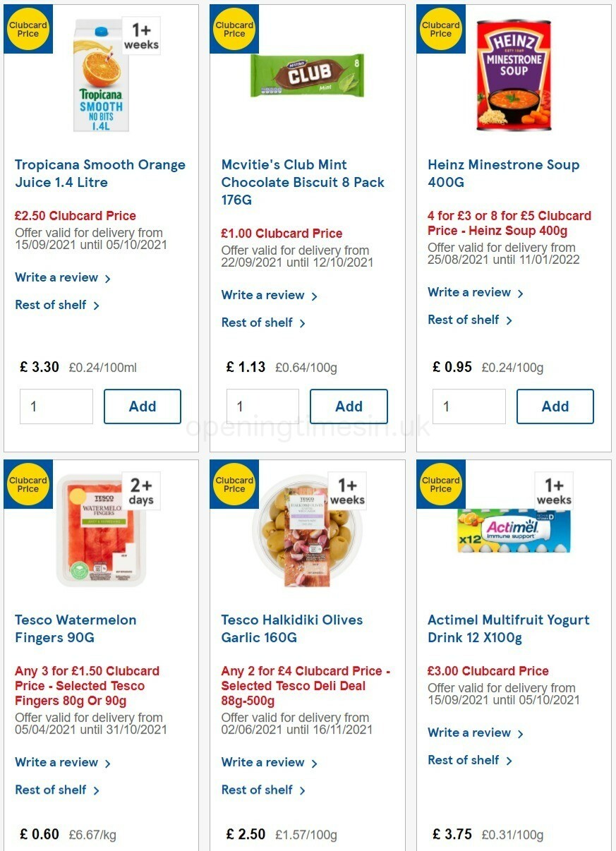 TESCO Offers from 29 September