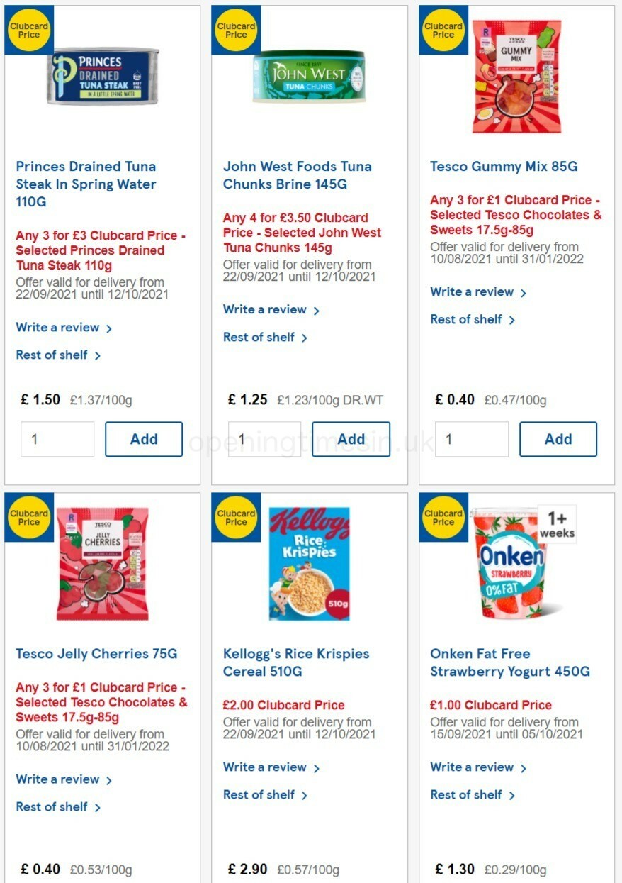 TESCO Offers from 29 September