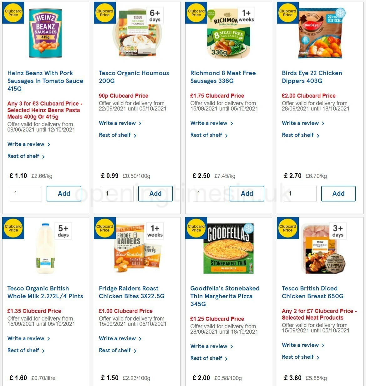 TESCO Offers from 29 September