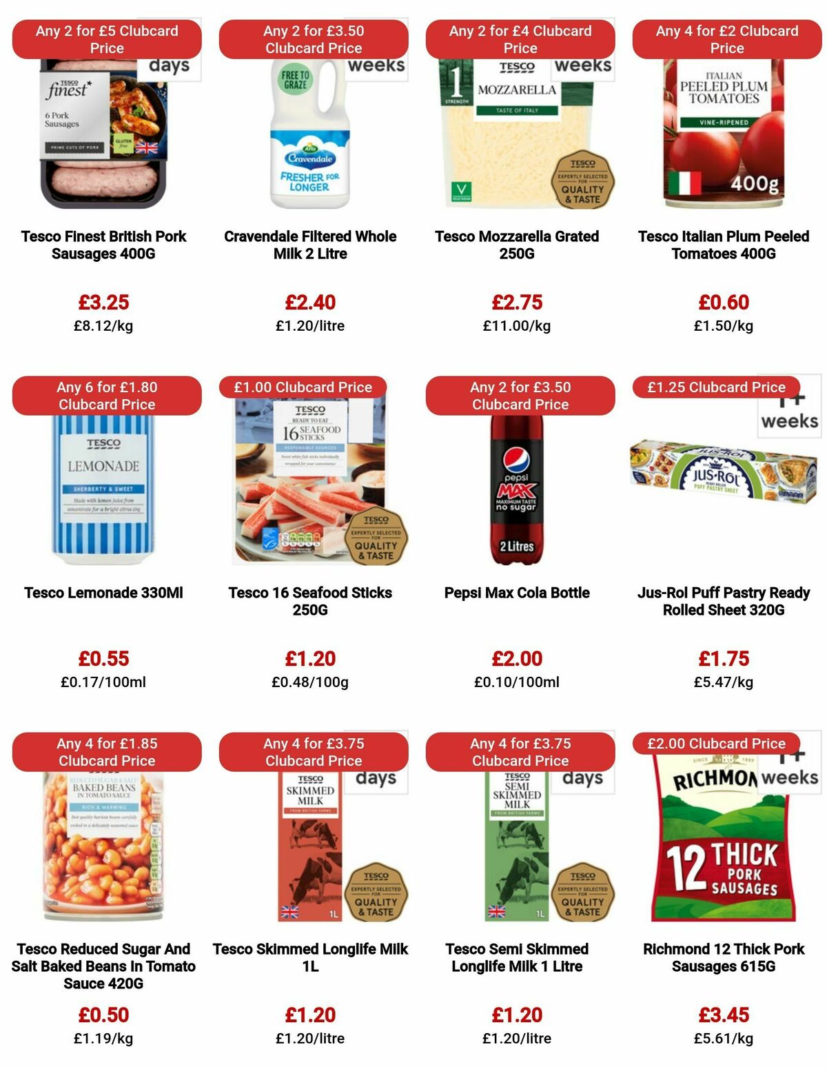 TESCO Offers from 10 August