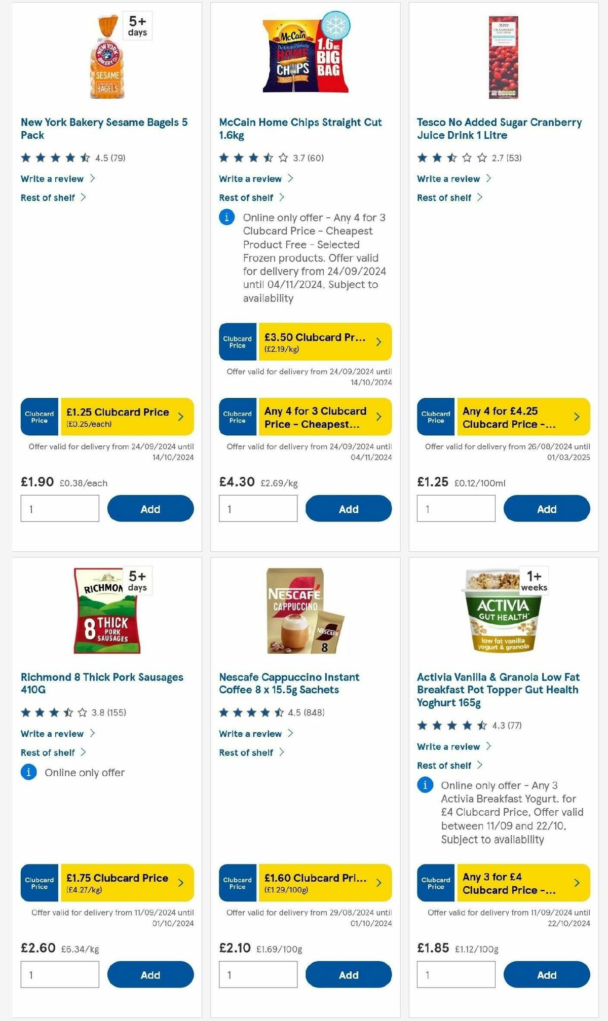 TESCO Offers from 25 September