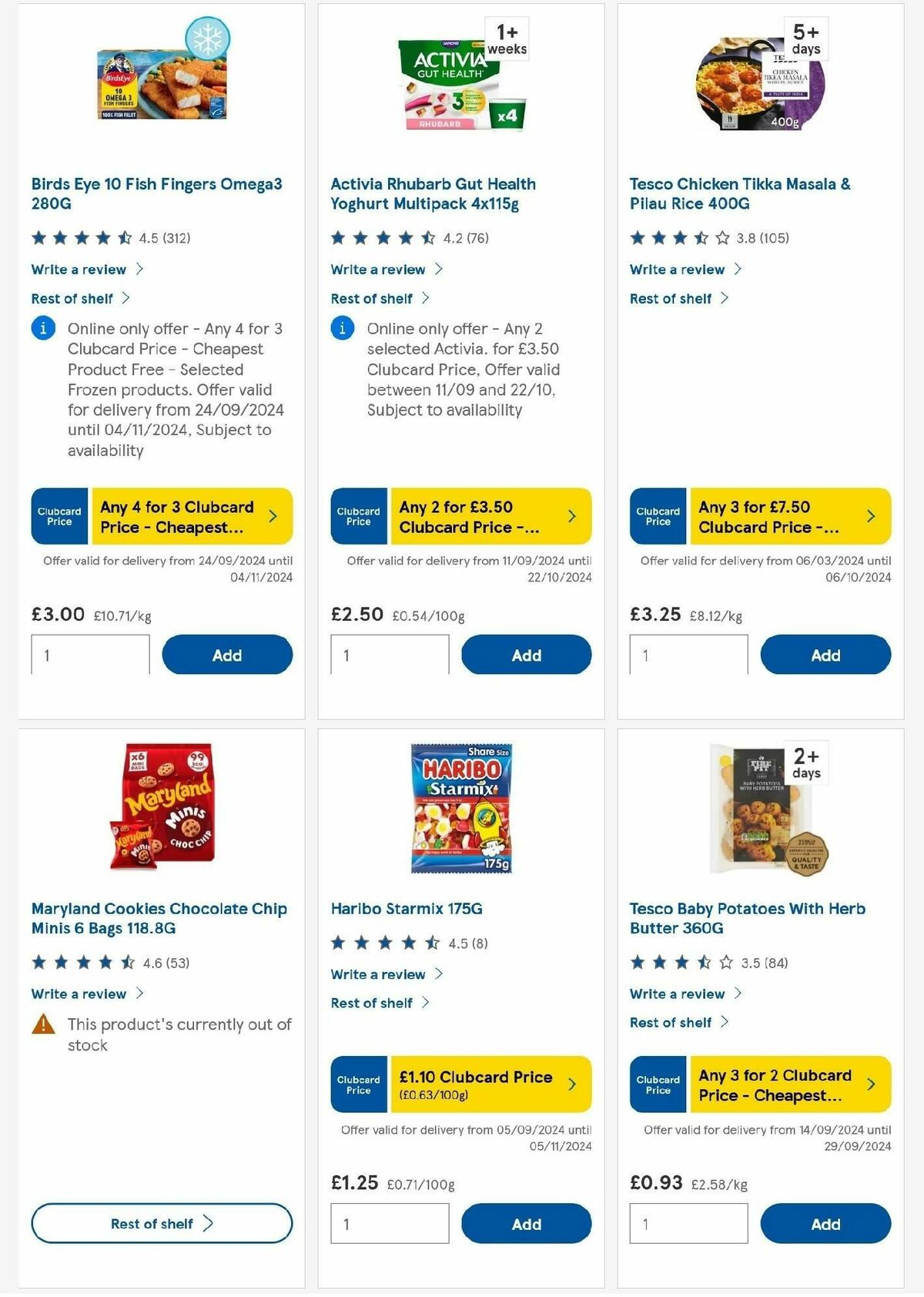 TESCO Offers from 25 September