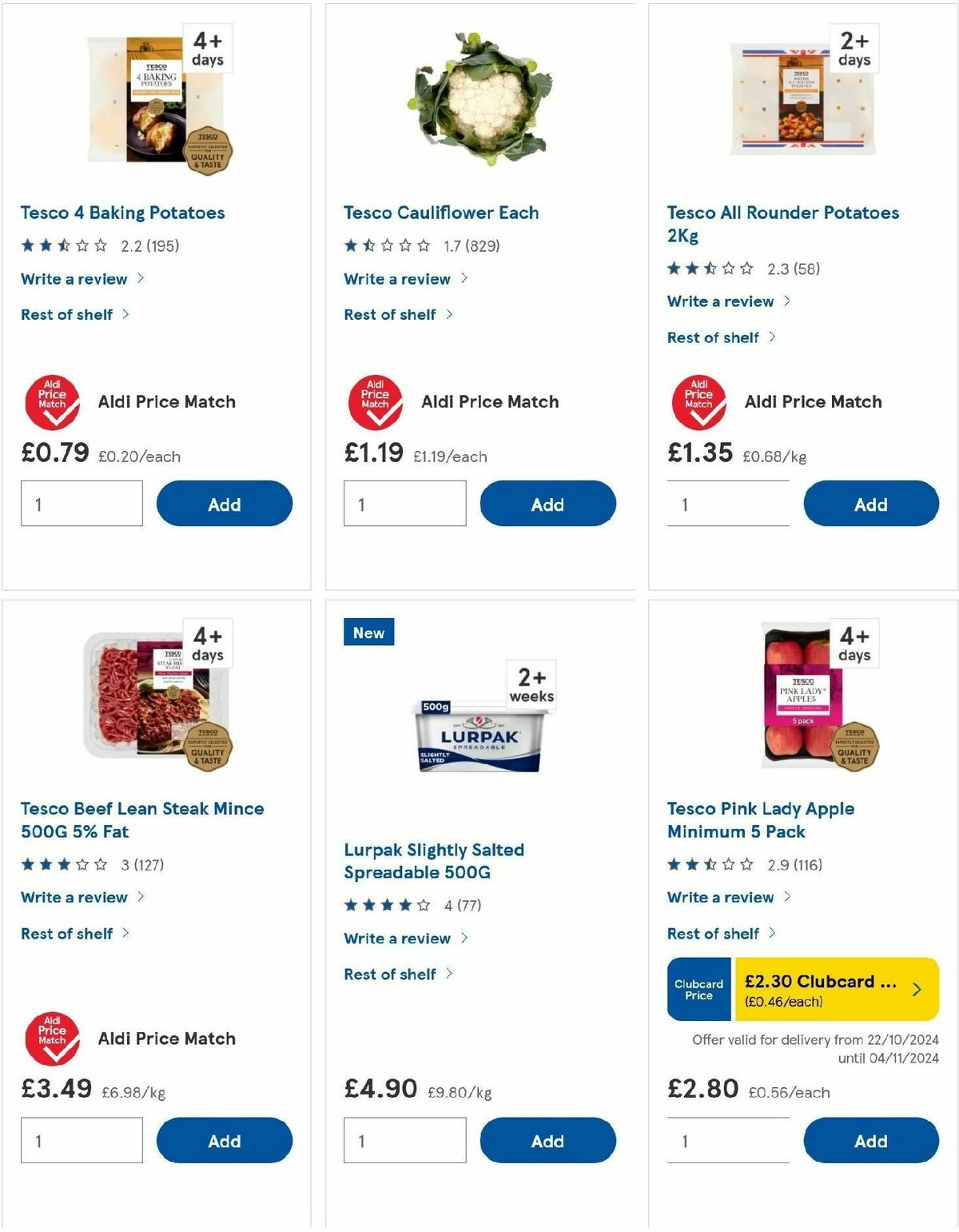 TESCO Offers from 24 October