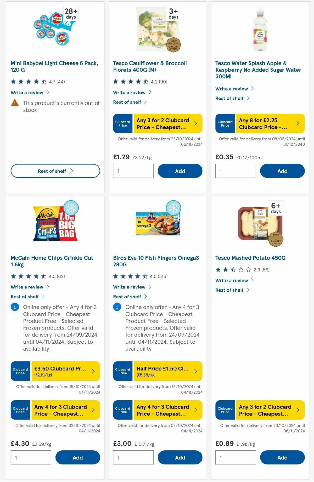 TESCO Offers from 31 October