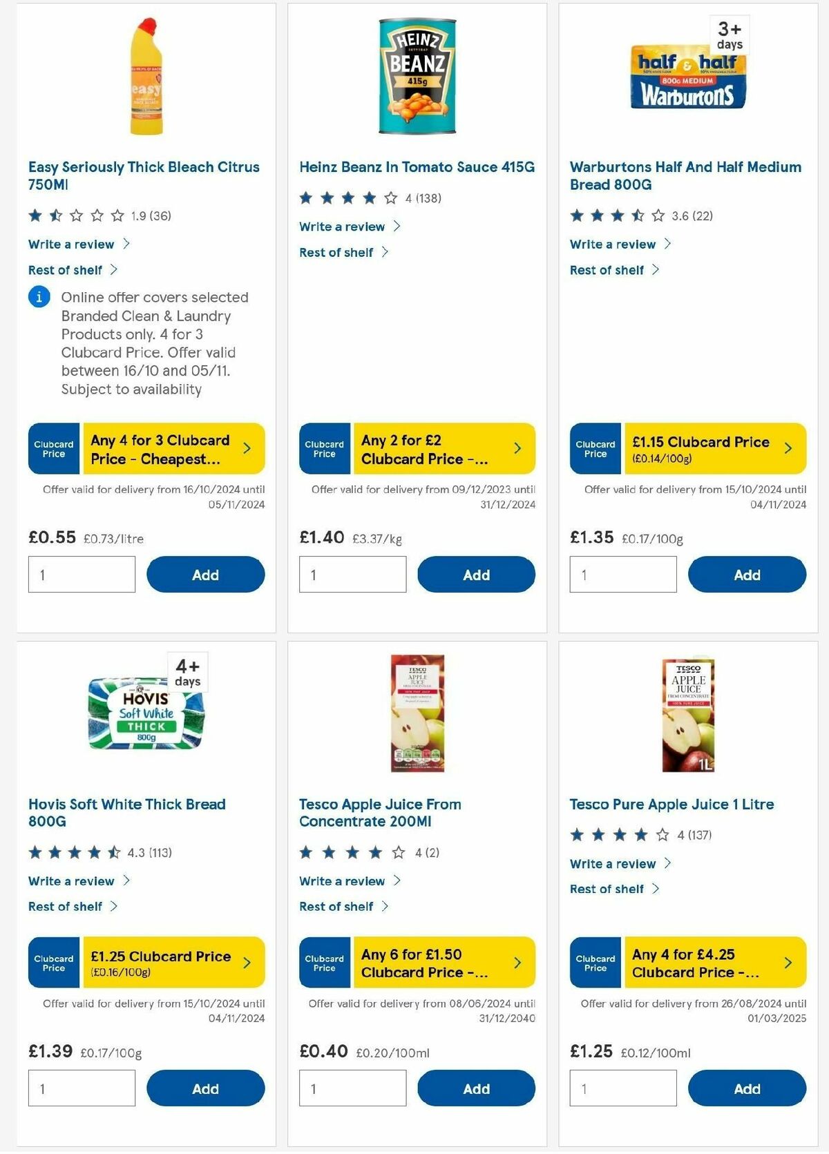 TESCO Offers from 31 October