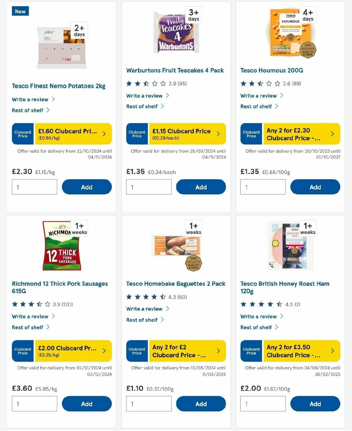 TESCO Offers from 31 October