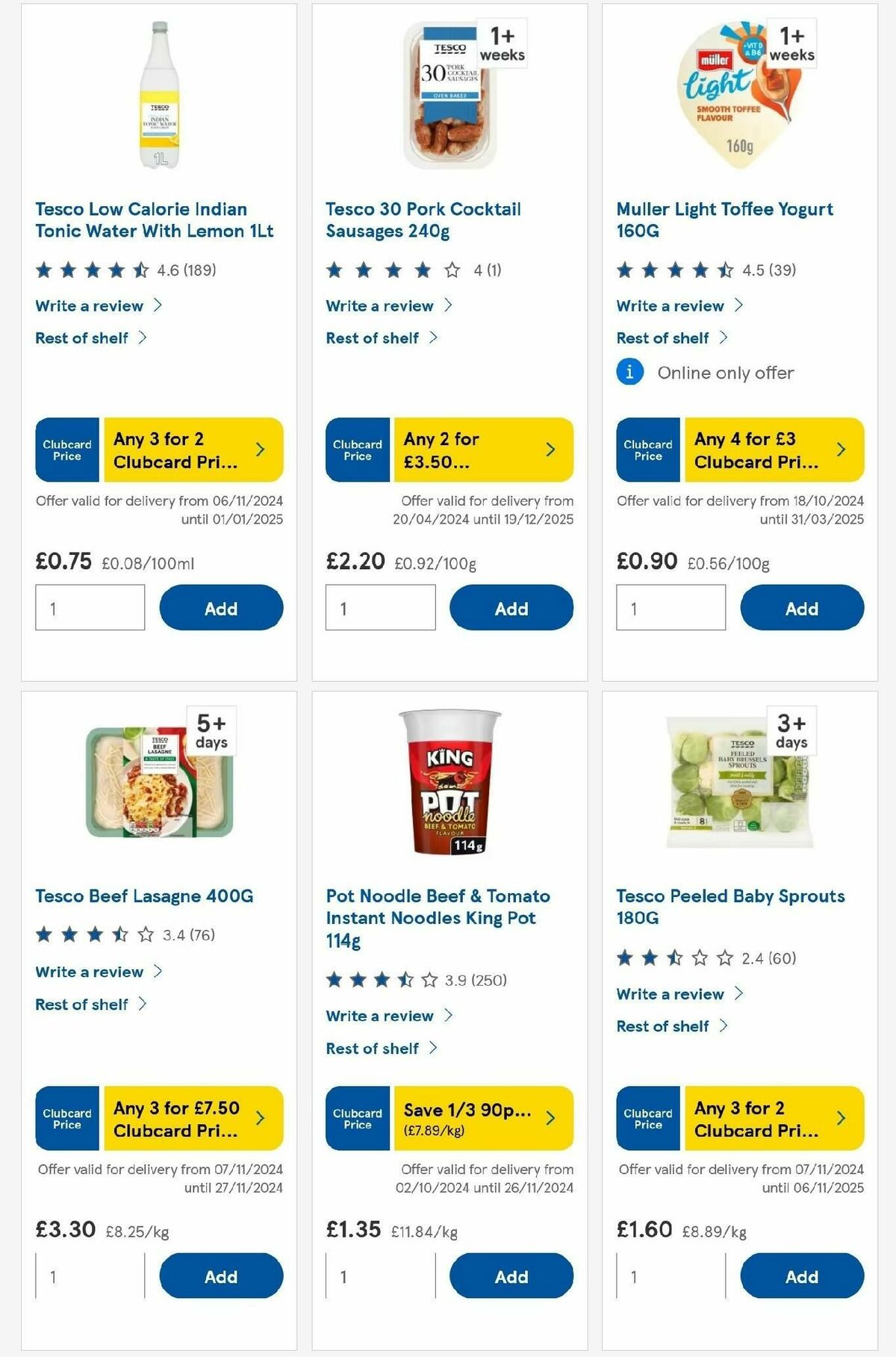 TESCO Offers from 14 November