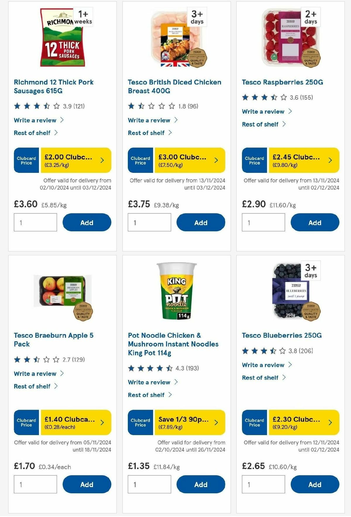 TESCO Offers from 14 November