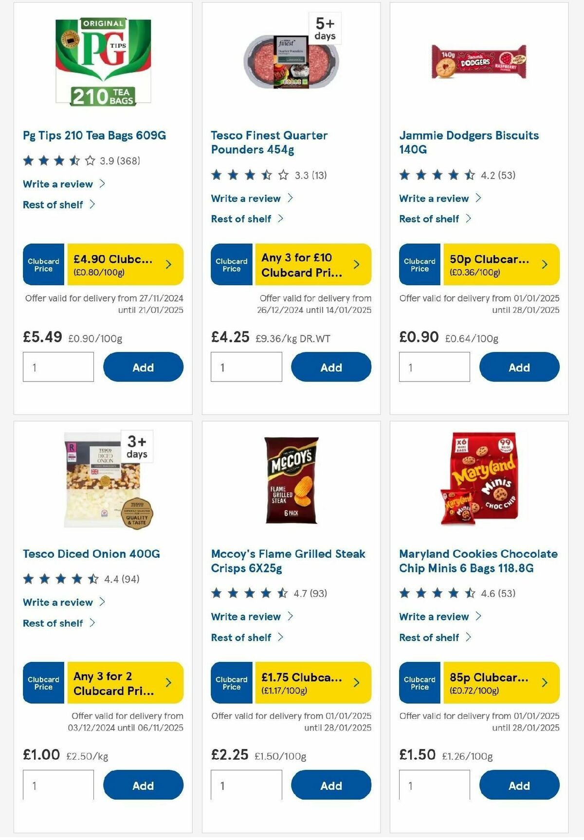 TESCO Offers from 1 January