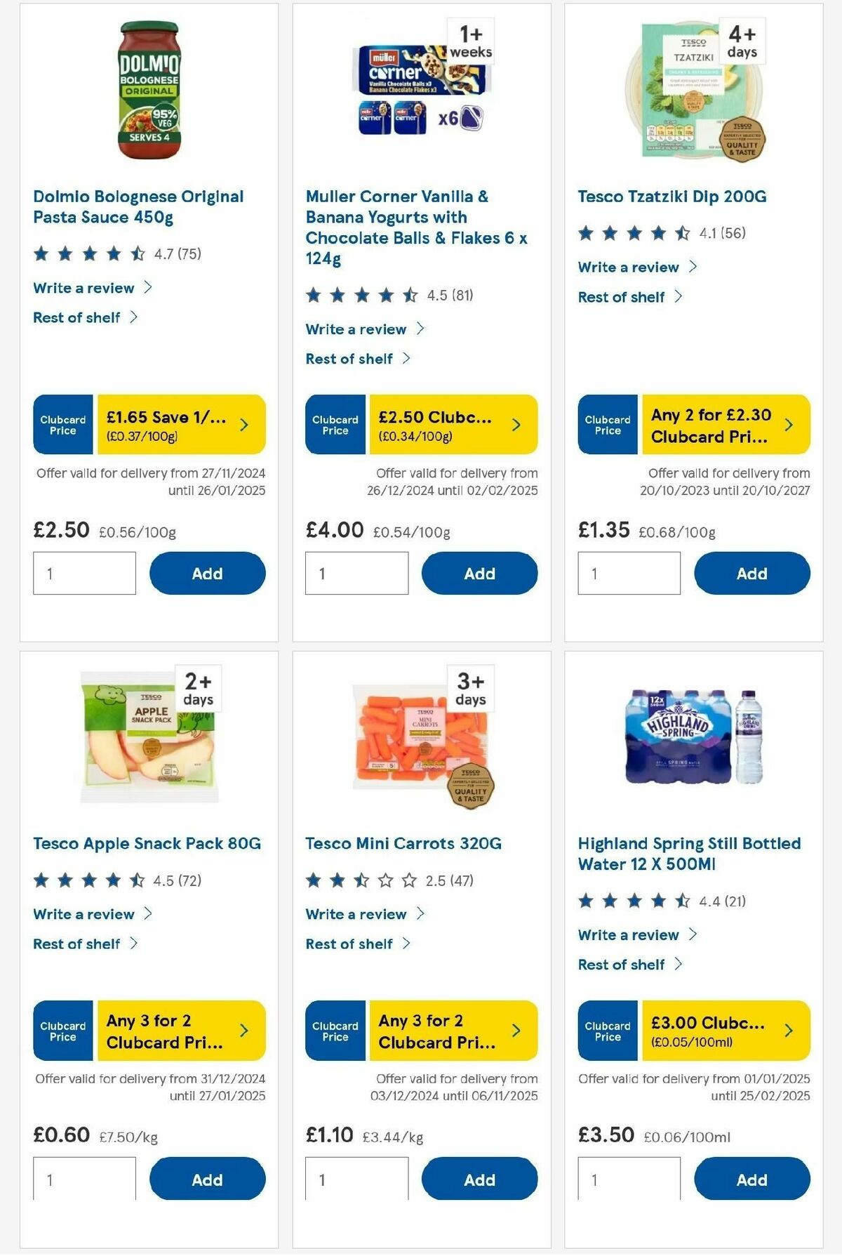 TESCO Offers from 1 January