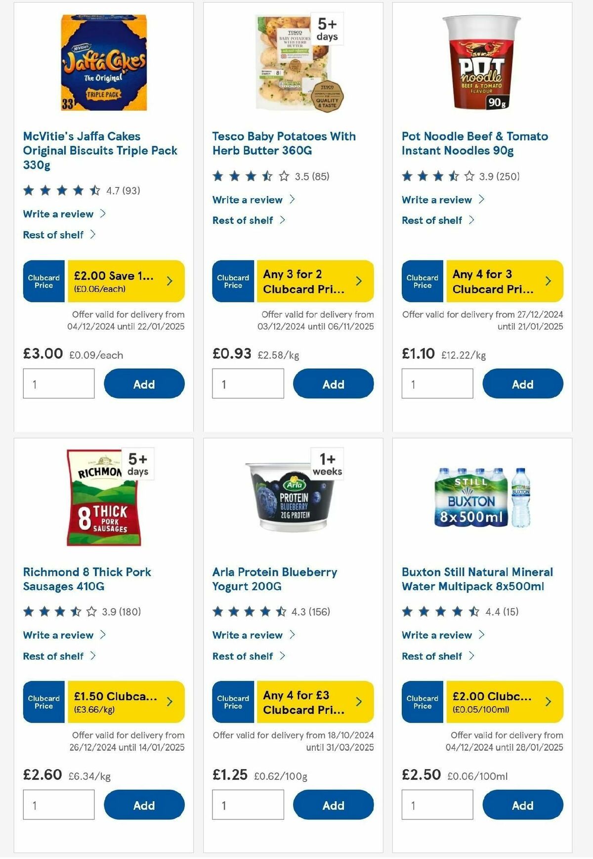 TESCO Offers from 1 January