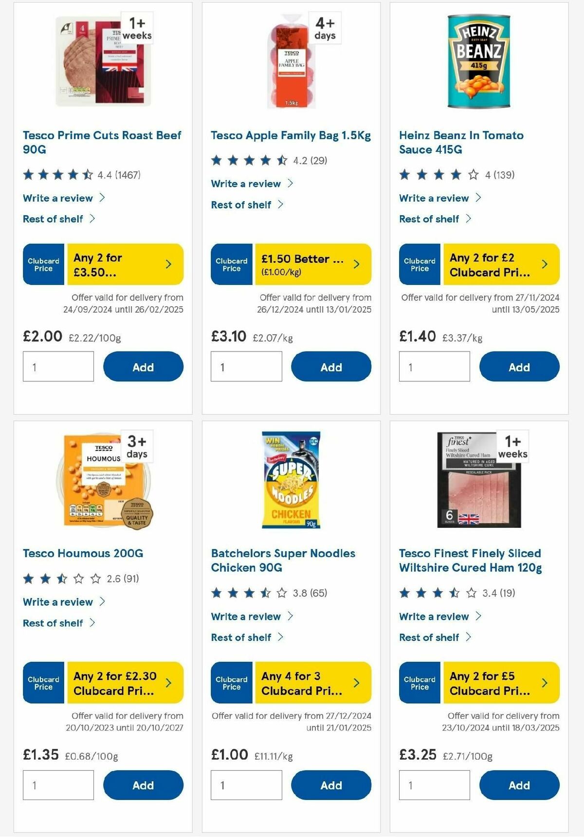 TESCO Offers from 1 January