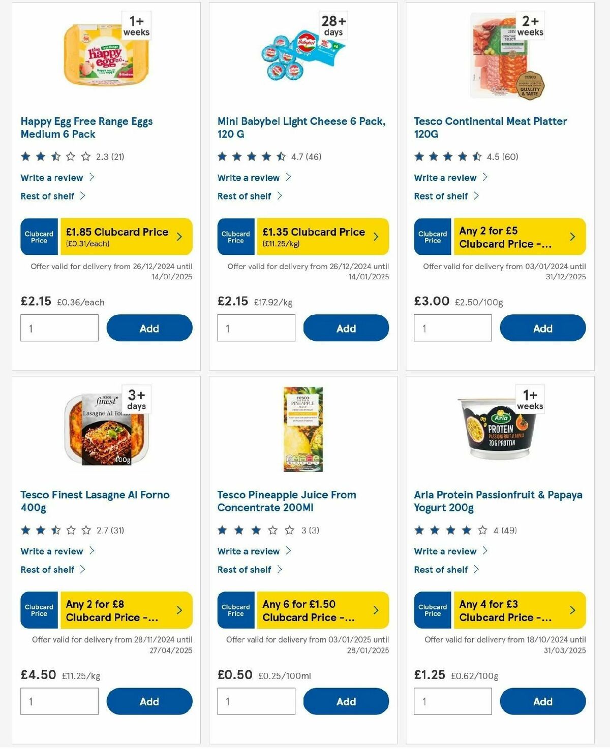 TESCO Offers from 9 January