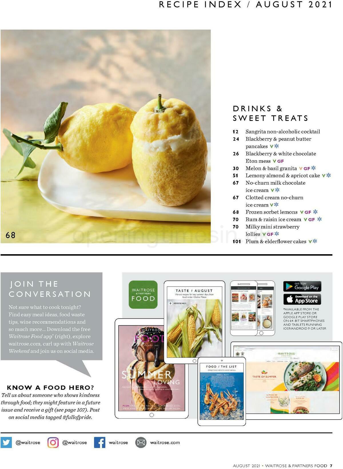 Waitrose Food Magazine August Offers from 1 August